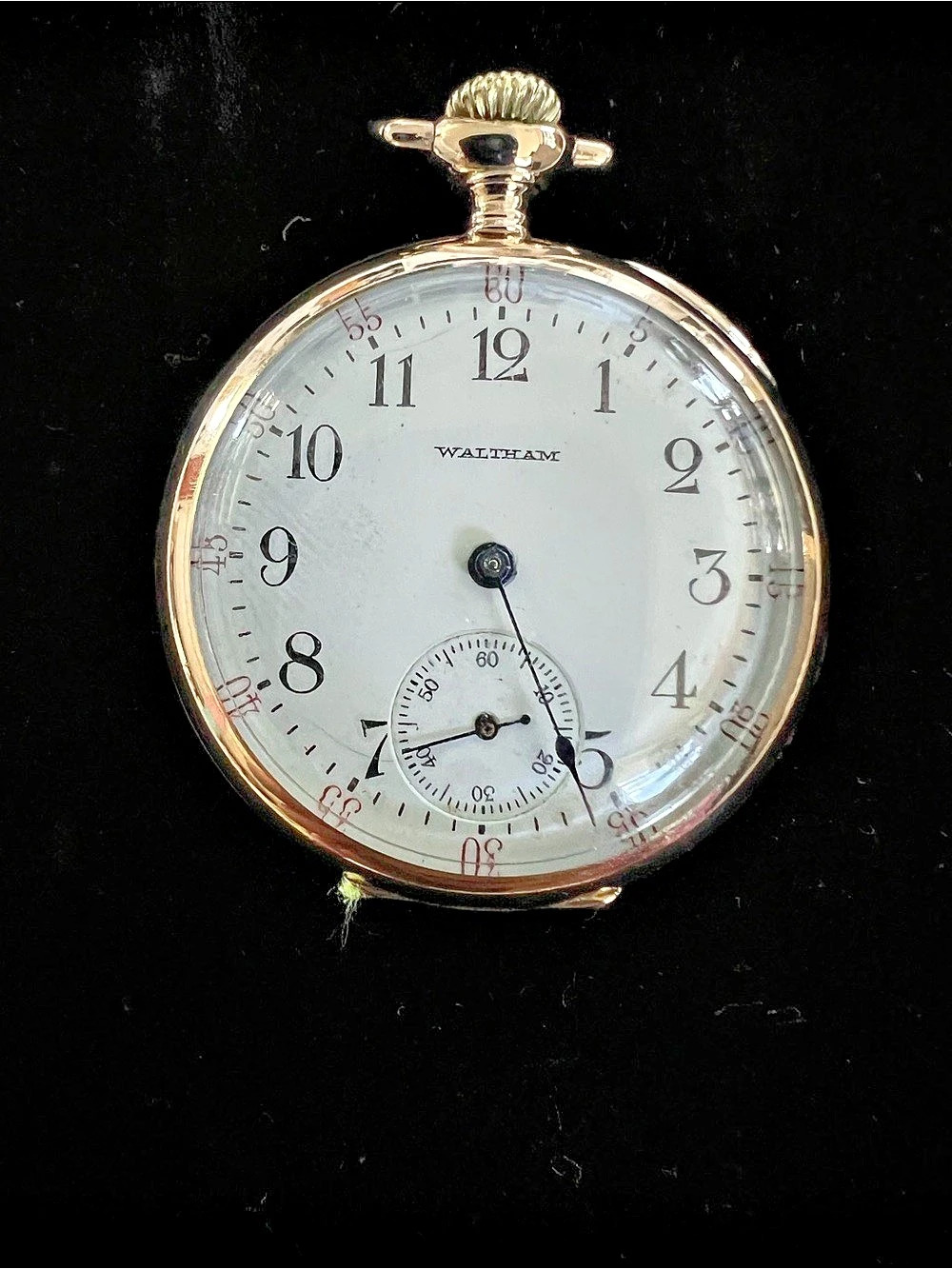 14k Waltham Open Face Pocket Watch Gold